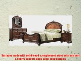 Roundhill Furniture 5-Piece Huat Crowning Rustic Wood Bedroom Set with Bed Dresser Mirror 2