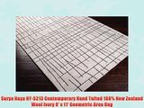 Surya Naya NY-5213 Contemporary Hand Tufted 100% New Zealand Wool Ivory 8' x 11' Geometric