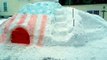 Time Lapse Shows Couple Building Patriotic Igloo Fit for Two