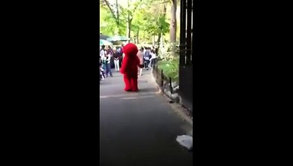 Une mascotte de parc d'attraction fait peur aux enfants