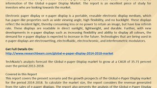 Global e-paper Display Market Size, Share, Trends, Industry, Report and Forecast 2014-2018