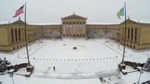 Snowfall Creates Beautiful Scene Outside Philadelphia Art Museum