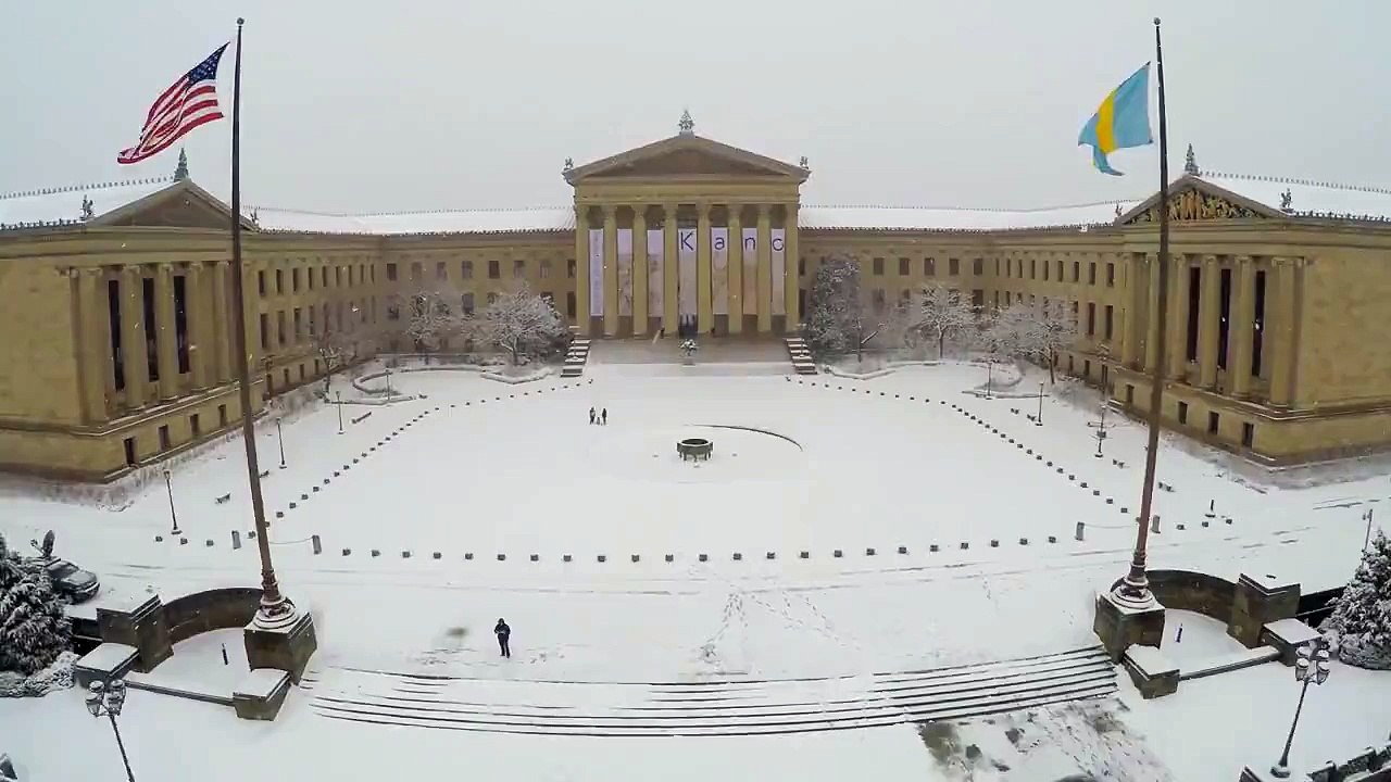 Snowfall Creates Beautiful Scene Outside Philadelphia Art Museum