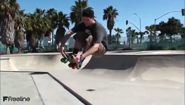 Mattie nous montre une petite freeline dans un skate park