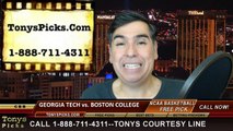 Boston College Eagles vs. Georgia Tech Yellow Jackets Free Pick Prediction NCAA ACC Tournament College Basketball Odds Preview 3-10-2015