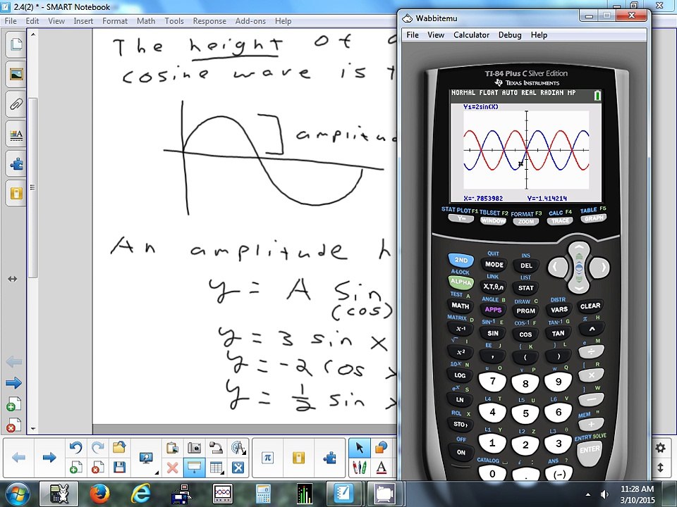 2.4(2) Transformations of Sine & Cosine - Amplitude Change & Vertical Shift 3-10-15