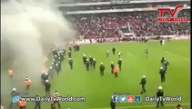 Huge Fire in Stadium During Football Match