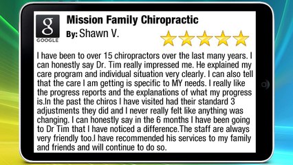 Mission Family Chiropractic Kelowna OutstandingFive Star Review by Shawn V.