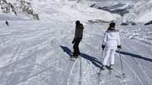 Glisse en slow motion à Tignes des mes 2 ainés