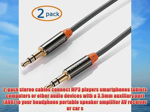 2 Pack(3.3 Feet / 1.0 Meter)- 3.5mm Male To Male Stereo Auxiliary Aux Audio Cable -Gold Plated
