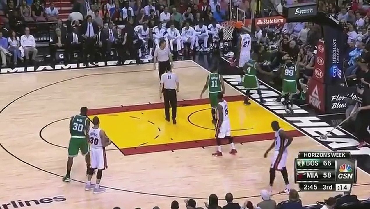 Hassan Whiteside ejected flagrant foul 2 on Kelly Olynyk: Celtics at Heat
