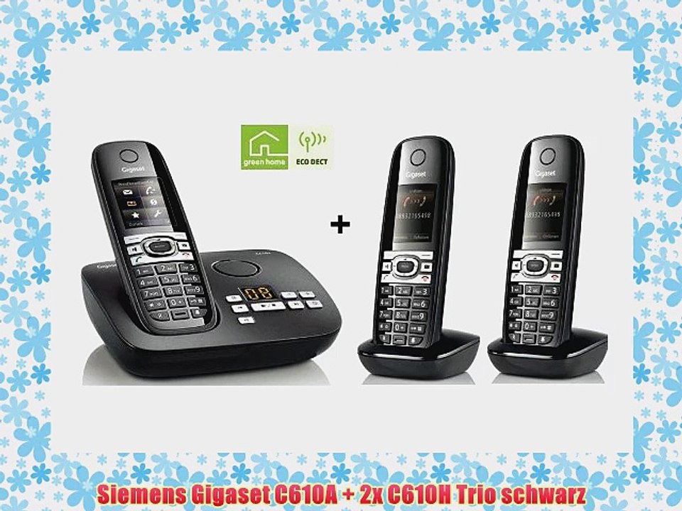 Siemens Gigaset C610A   2x C610H Trio schwarz