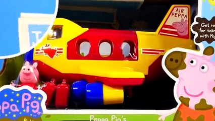 Peppa Pig's Jumbo Jet Flying Adventure Play Doh Hello Kitty Muddy Puddle Kids Toys