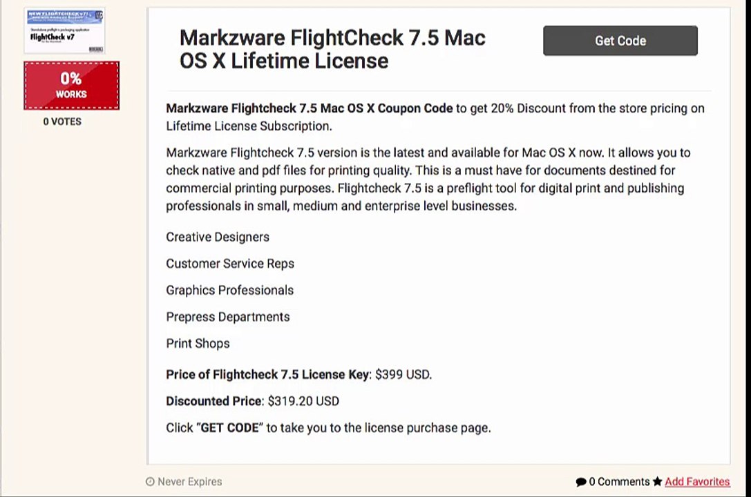 Markzware Flightcheck Coupon Codes