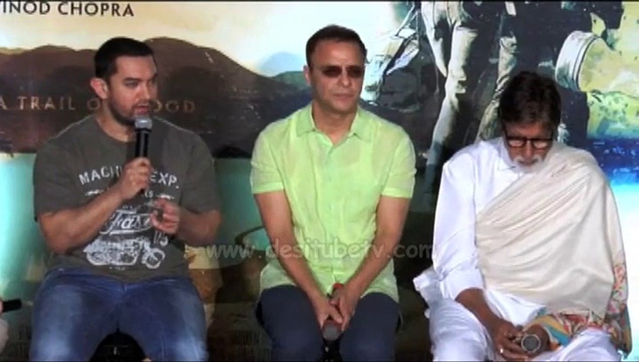 Megastar Amitabh Bachchan, Aamir Khan With Vidhu Vinod Chopra At Trailer Launch Of Hollywood Film "Broken Horses"