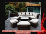 Genuine Ohana Outdoor Patio Wicker Furniture 7pc All Weather Round Couch Set with Free Patio