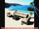 Uduka Outdoor Sectional Patio Furniture Espresso Brown Wicker Sofa Set Daly 7 Light Beige All
