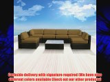 Luxxella Patio Bella Genuine Outdoor Wicker Furniture 7-Piece Gorgeous Couch Sectional Sofa