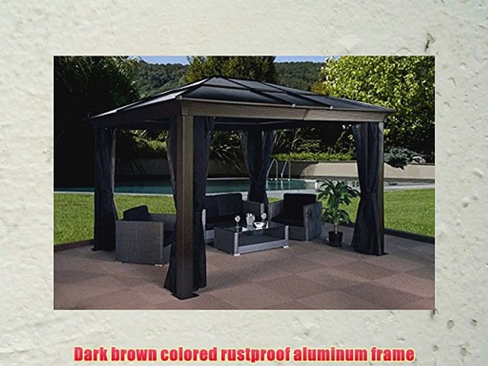 SEDONA 12'x14' - Dark Brown (#53) Hard Top Sun Shelter Aluminum Structure 8mm Polycarbonate