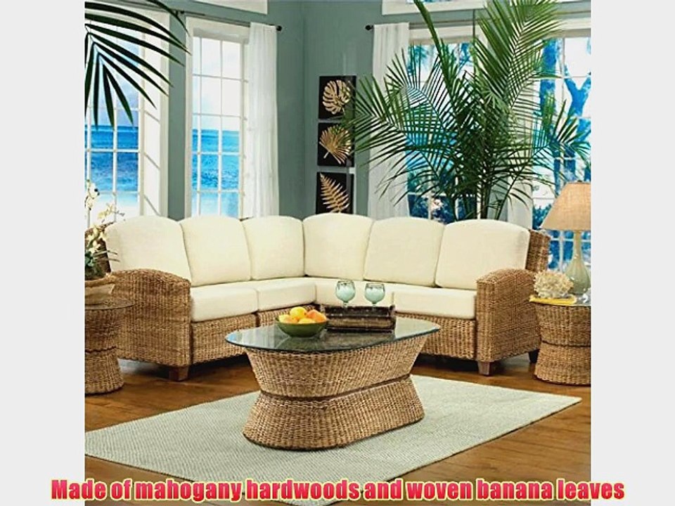 Home Styles 5401-62 Cabana Banana L-Shaped Sectional Sofa Honey Oak Finish