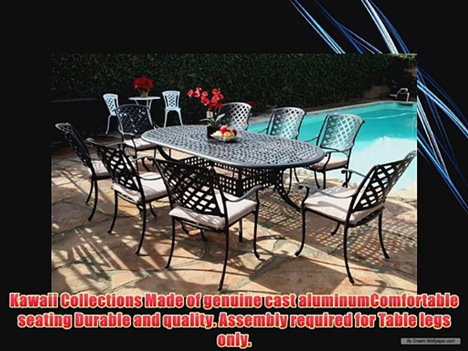 Kawaii Collection Outdoor Cast Aluminum Patio Furniture 9 Piece Dining Set MLV4284T CBM1290