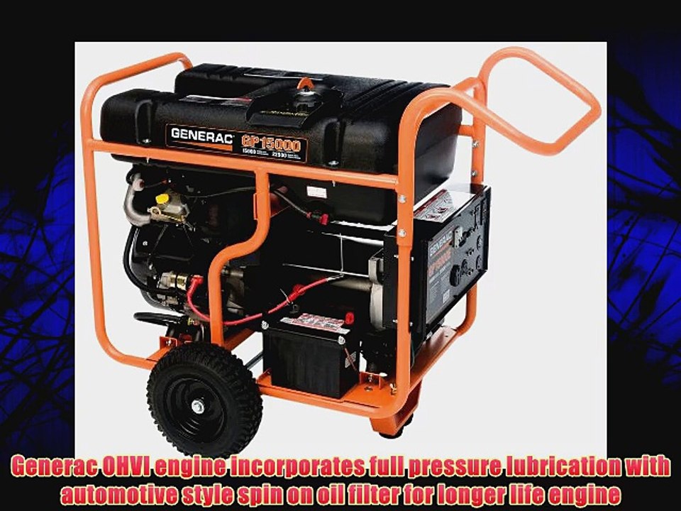 Generac 5734 GP15000E 15000 Watt 992cc OHVI Gas Powered Portable Generator with Electric Start