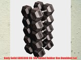 Body Solid SDRS900 80-100-Pound Rubber Hex Dumbbell Set