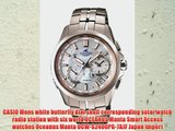 CASIO Mens white butterfly dial shell corresponding solar watch radio station with six world