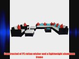 Outsunny 11-Piece Outdoor Rattan Wicker Sectional Sofa Furniture Set