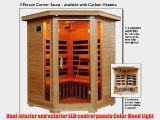 3 Person Sauna Corner Fitting Infrared FIR FAR 7 Carbon Heaters Hemlock Wood CD Player MP3