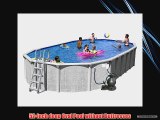 Splash Pools Above Ground Slim Style Oval Pool Package 33-Feet by 18-Feet by 52-Inch