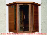 4 Person Corner Sauna FAR Infrared Red Cedar Wood 10 Carbon Heaters CD Player MP3 Aux Color