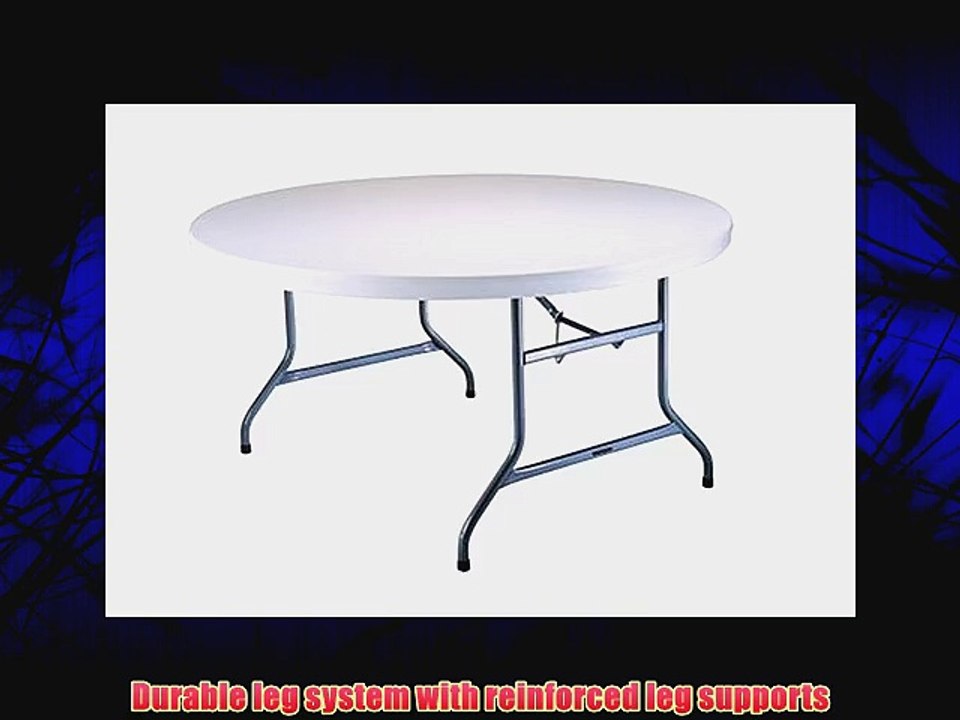 Lifetime 22970 60-Inch Round Table with 60-Inch Round Molded Top White-Granite Finish