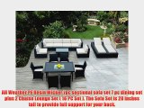 Genuine Ohana Outdoor Sectional Sofa Dining and Chaise Lounge Wicker Patio Furniture Set (16