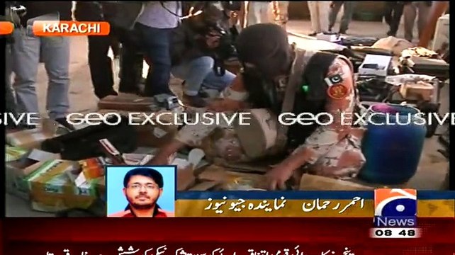 Clash b/w MQM Workers & Rangers , MQM Workers ran away after Rangers Aerial Firing