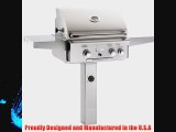 American Outdoor Grill 24 Inch Natural Gas Grill with Rotisserie On In-Ground Post