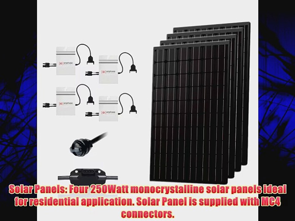 Renogy 1000 Watts Monocrystalline PV Grid-Tied Solar System Solar Panel Kit UL Listed