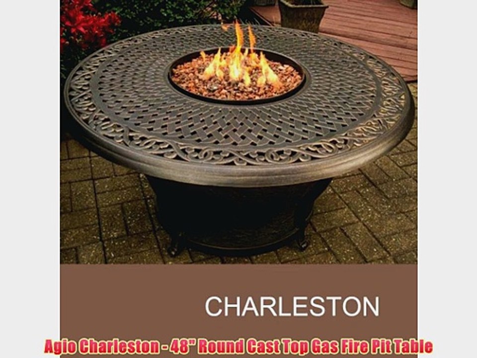 Agio Charleston - 48 Round Cast Top Gas Fire Pit Table
