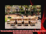 New 11 Pc Luxurious Grade-A Teak Dining Set - Large 117 Rectangle Table And 10 Stacking Arm