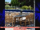 New 9pc Grade-A Teak Outdoor Dining Set-95x40 Extra Thick Oval Double Extension Table   2 Arm
