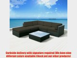 Luxxella Patio Beruni Outdoor Wicker Furniture 6-Piece All Weather Couch Sectional Sofa Set