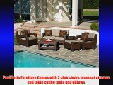 Patio Outdoor Furniture Is a 6 Piece Set Featuring an Ottoman Loveseat Coffee Table Two Club