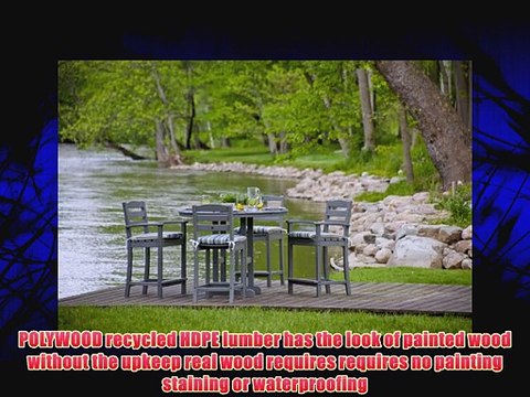 POLYWOOD PWS143-1-GY La Casa Caf? 5-Piece Counter Set with Table and Chair Slate Grey