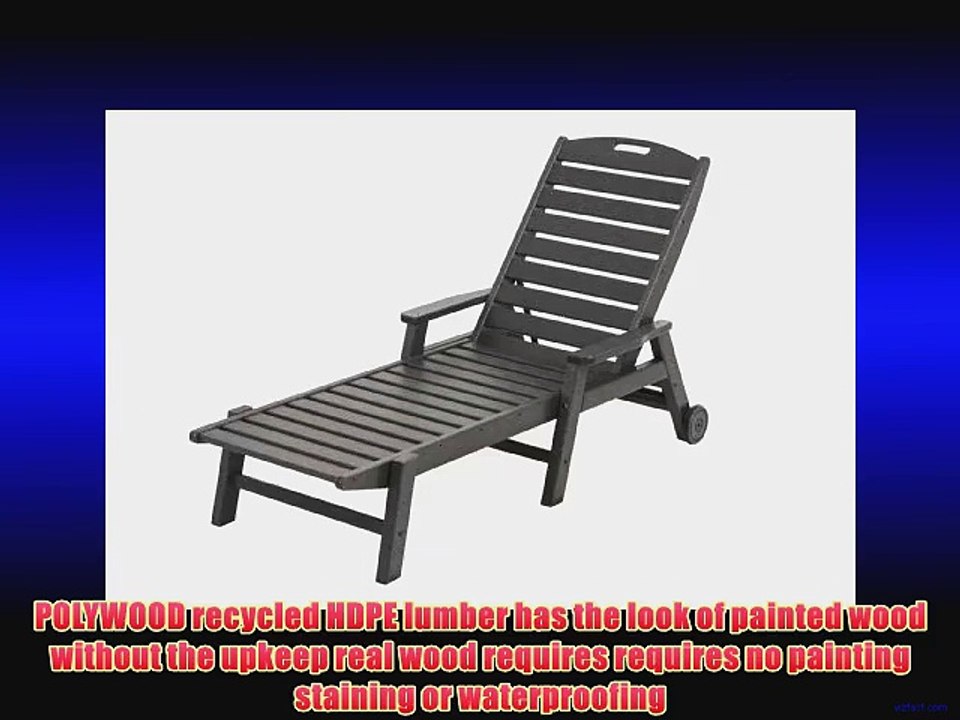 POLYWOOD PWS145-1-GY Nautical 3-Piece Chaise Set Slate Grey