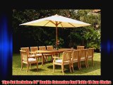 Giva Grade-A Teak Wood luxurious 11 pc Dining Set : 94 Double Extension Oval Table and 10 Arm