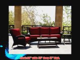 Havana Brown Outdoor Patio Resin Wicker Sofa Lounge Chair 4 Piece Set With Sunbrella Fabric