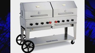 Crown Verity Stainless Steel Mobile Outdoor Charbroiler Grill with Liquid Petroleum Gas Connection