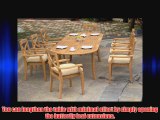 New 9 Pc Luxurious Grade-A Teak Dining Set - 94 Oval Table And 8 Granada Stacking Arm Chairs