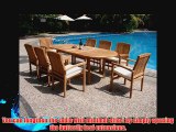 New 9 Pc Luxurious Grade-A Teak Dining Set - 94 Oval Table And 8 Stacking Arm Chairs [Model:WV5]