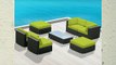 Outdoor Patio Furniture All Weather Wicker MALLINA II Modern Sofa Sectional 7pc Couch Set PERIDOT